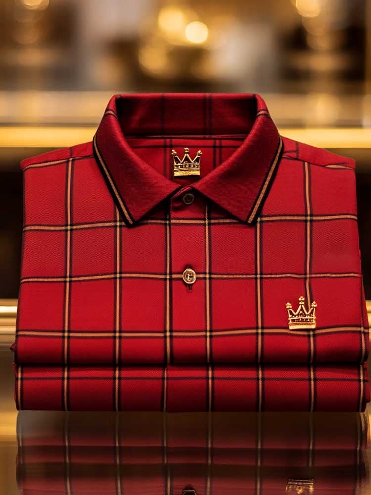 Camisa polo clásico ejecutivo Logo Button de manga corta para hombre