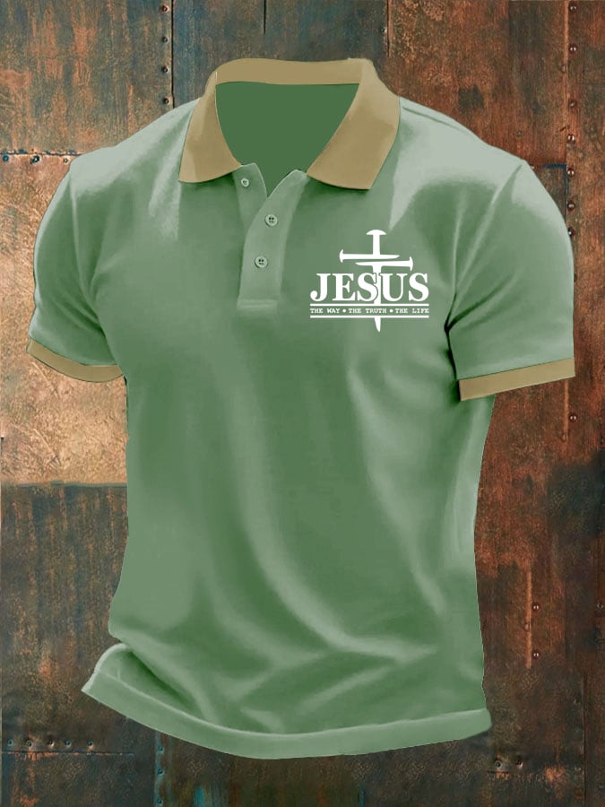 Camisa polo Faith Cross estampado para hombre