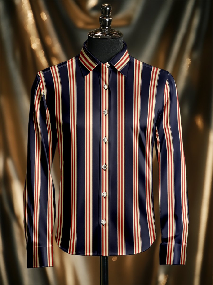 Camisa seda de lujo ejecutivo de manga larga para hombre