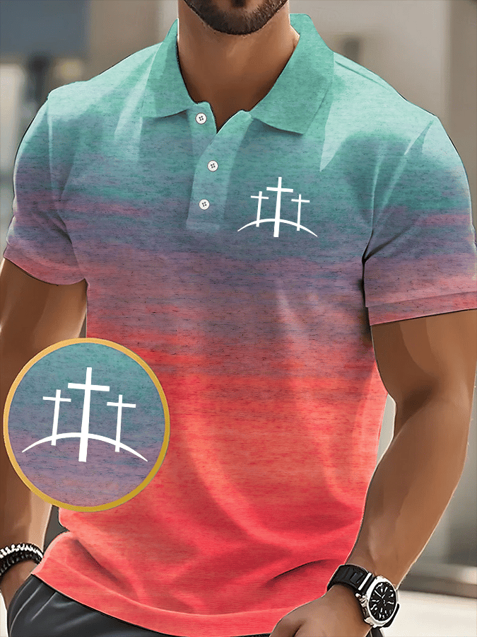 Camisa polo Faith estampado casual para hombre