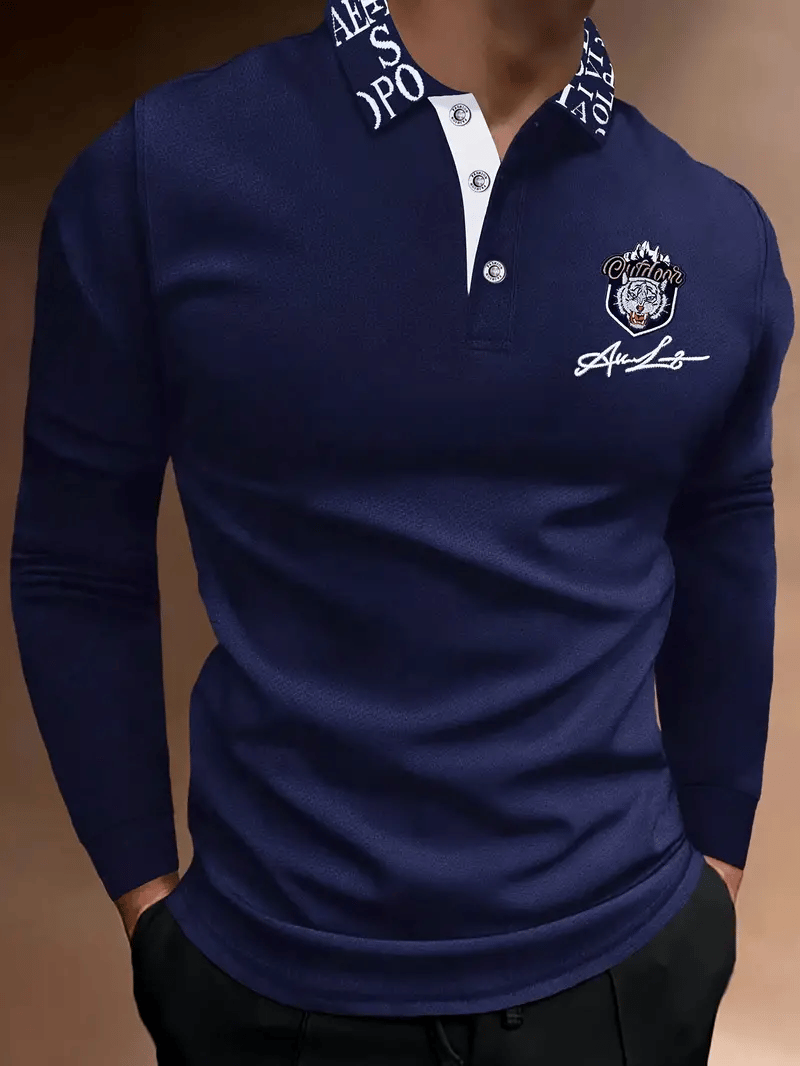 Camisa polo ejecutivo Light de lujo a rayas estampado solapa para hombre