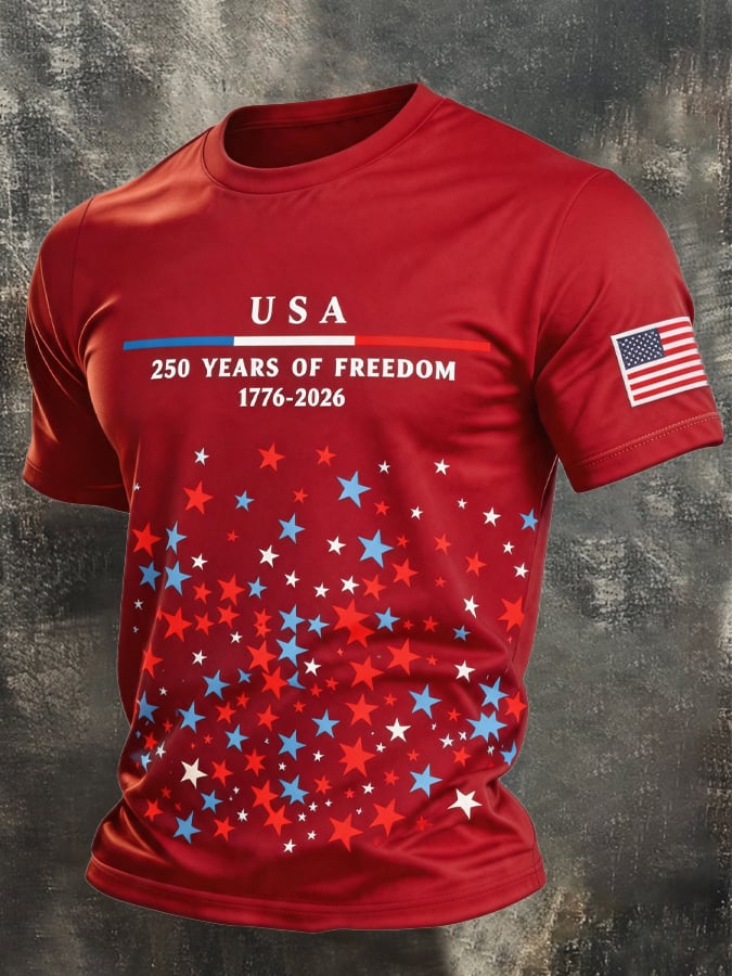 Camiseta retro Independence Day Patriot Crew Neck para hombre