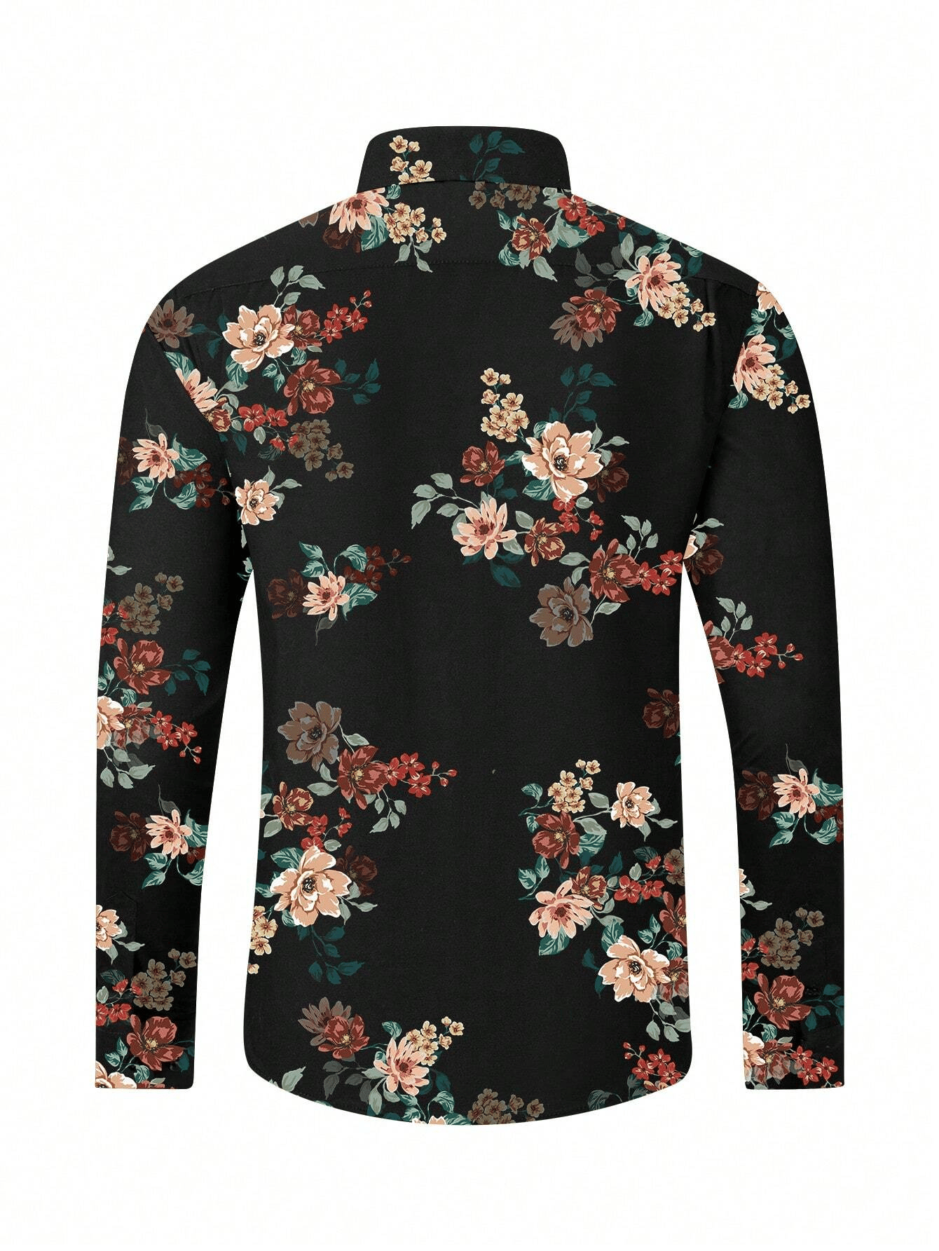 Camisa rayas estampado ejecutivo de manga larga para hombre