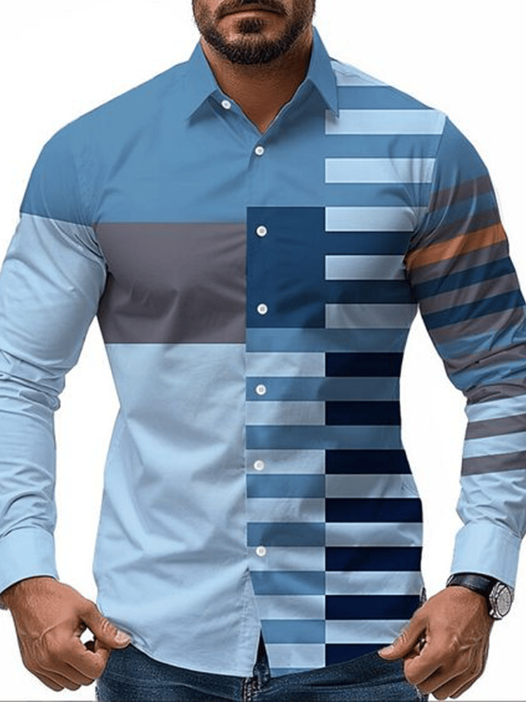 Camisa a cuadros ejecutivo de manga larga para hombre