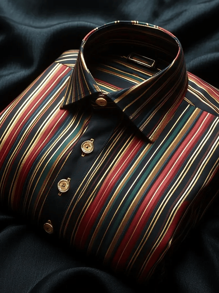 Camisa elegante Romantic a rayas de manga larga para hombre