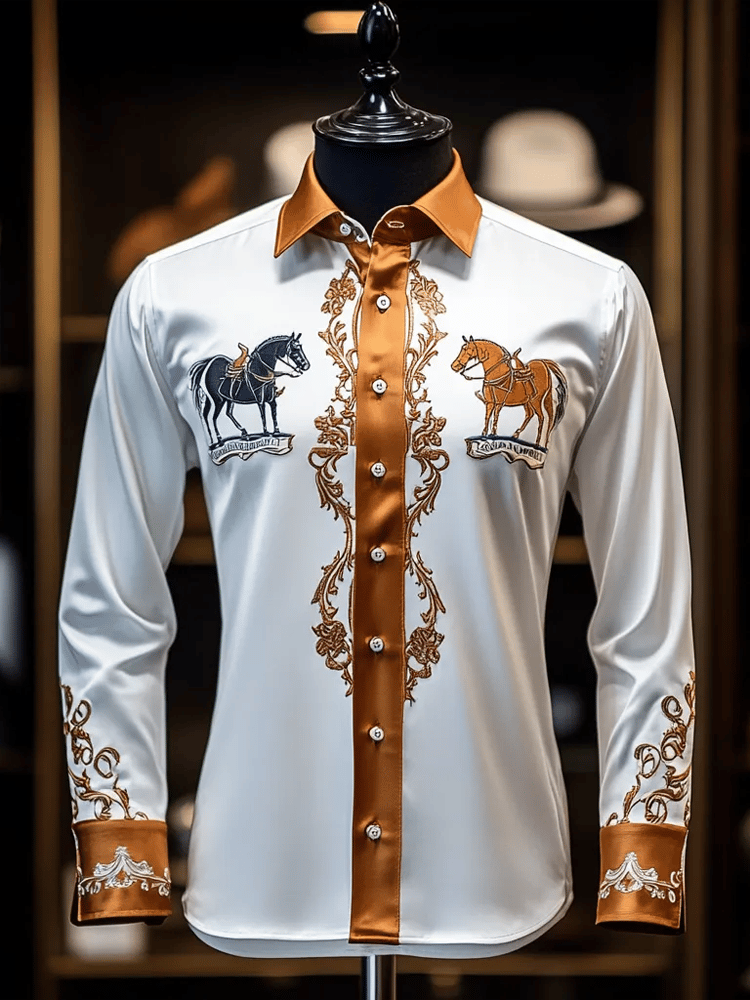 Camisa de lujo ejecutivo de manga larga para hombre