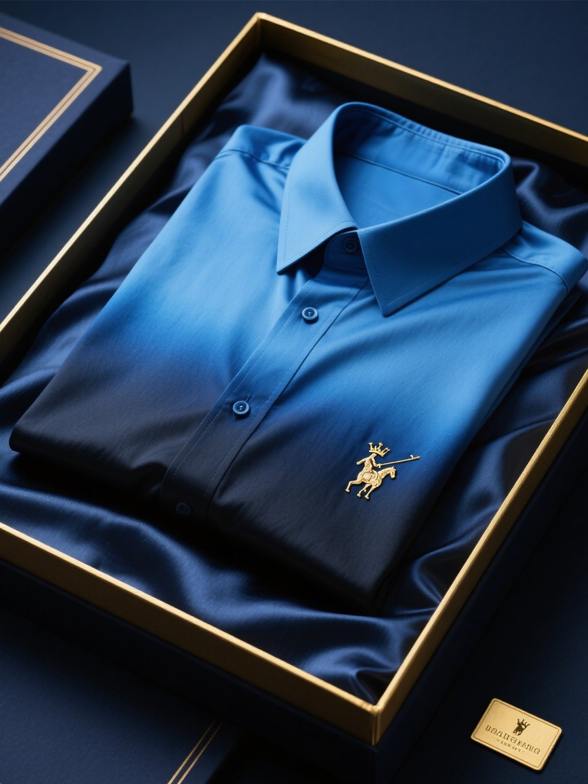 Camisa satén de lujo degradado ejecutivo rayas de manga corta Button para hombre