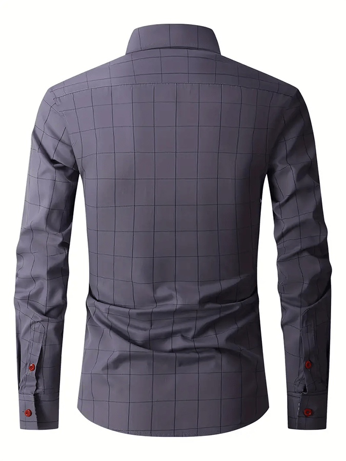 para hombre Plaid ejecutivo casual camisa