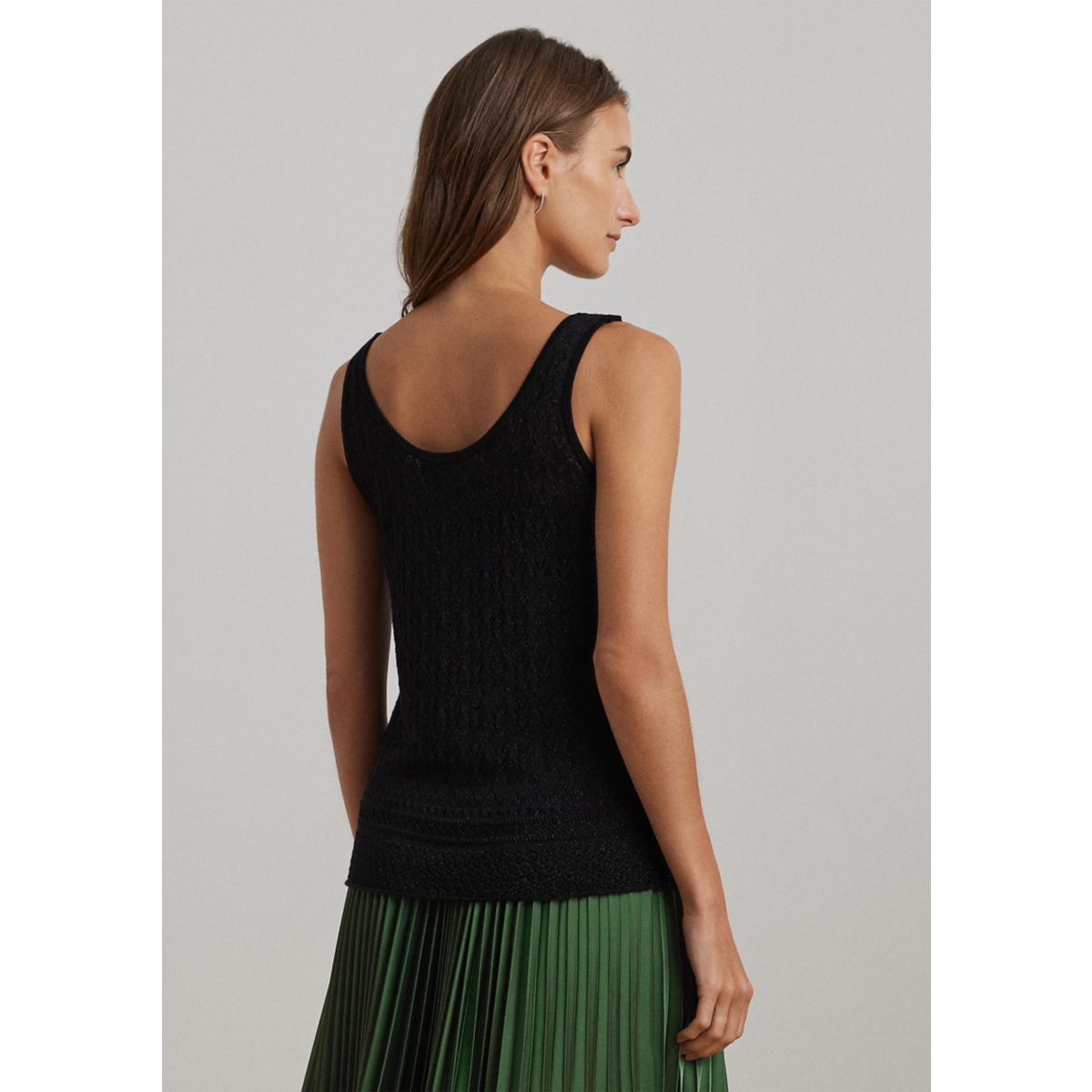 Pointelle Knit Sleeveless Sweater - 2
