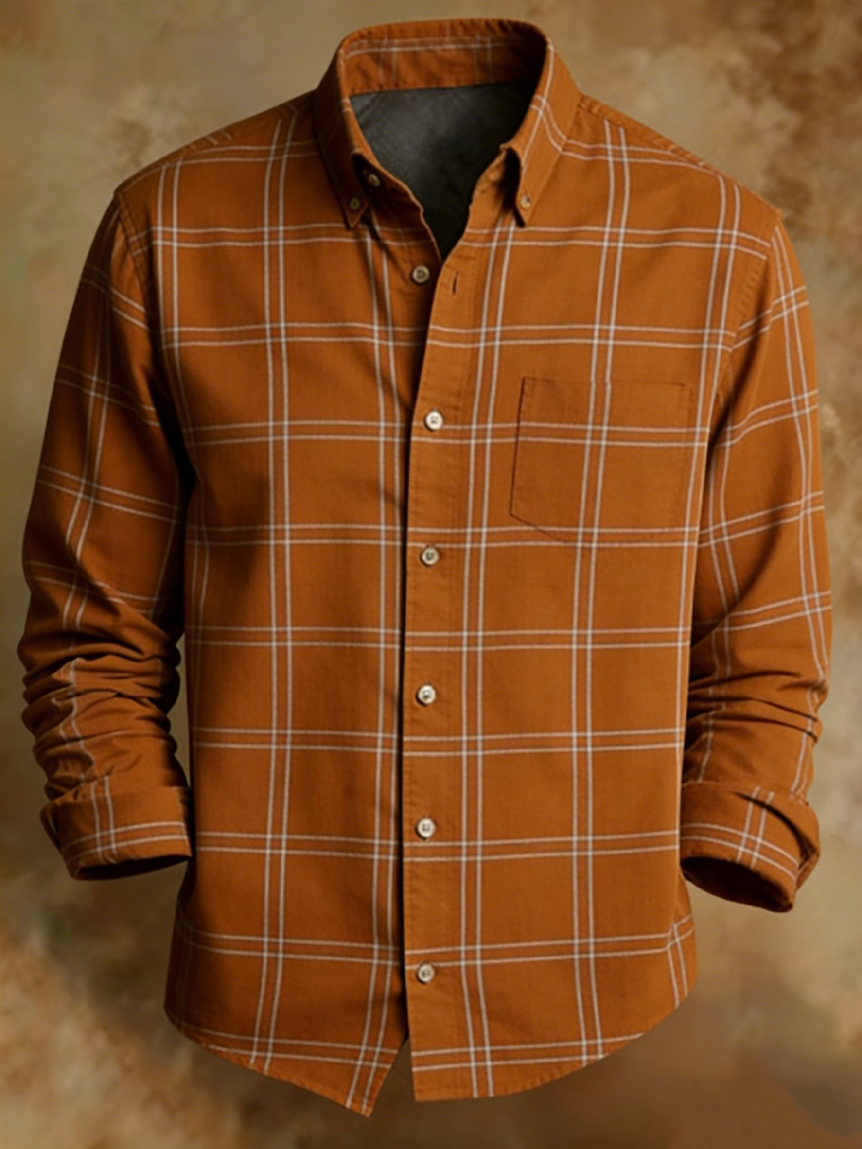 Retro geométrico a cuadros clásico Princamiseta para hombre