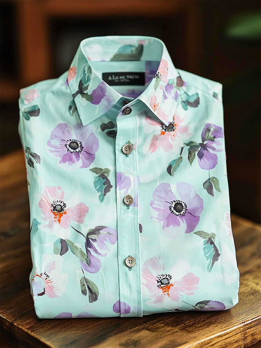 Camisa Resort casual floral Art de manga corta para hombre