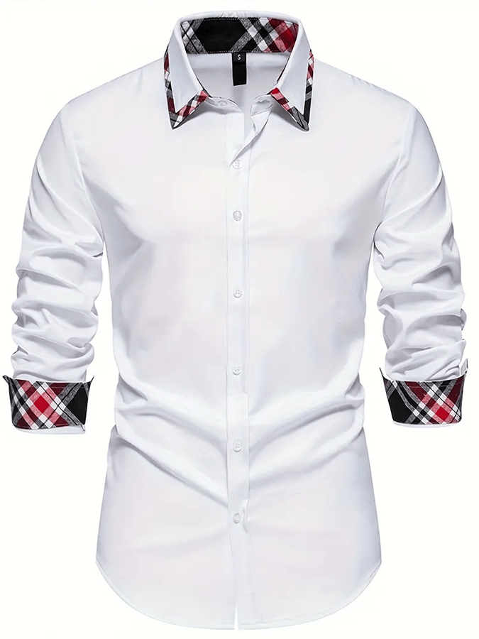Camisa ejecutivo casual estampado de manga larga para hombre