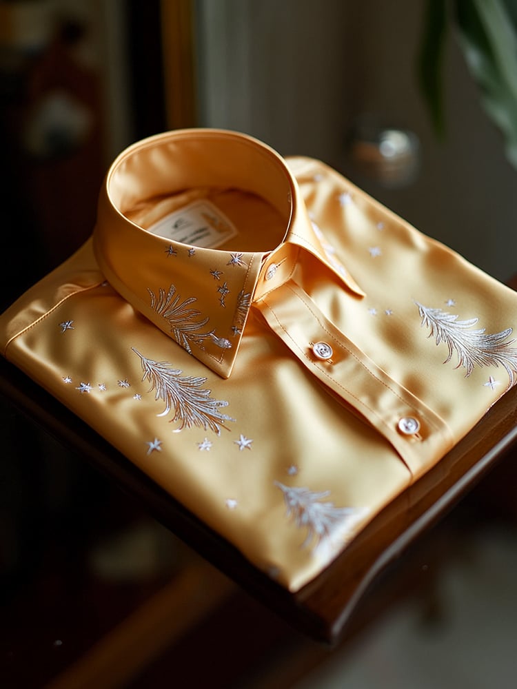 Camisa ejecutivo casual Christmas Tree solapa de manga corta para hombre