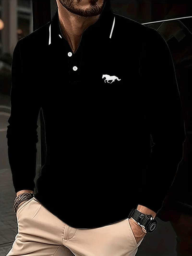 Ejecutivo casual a rayas con botones Polo para hombre