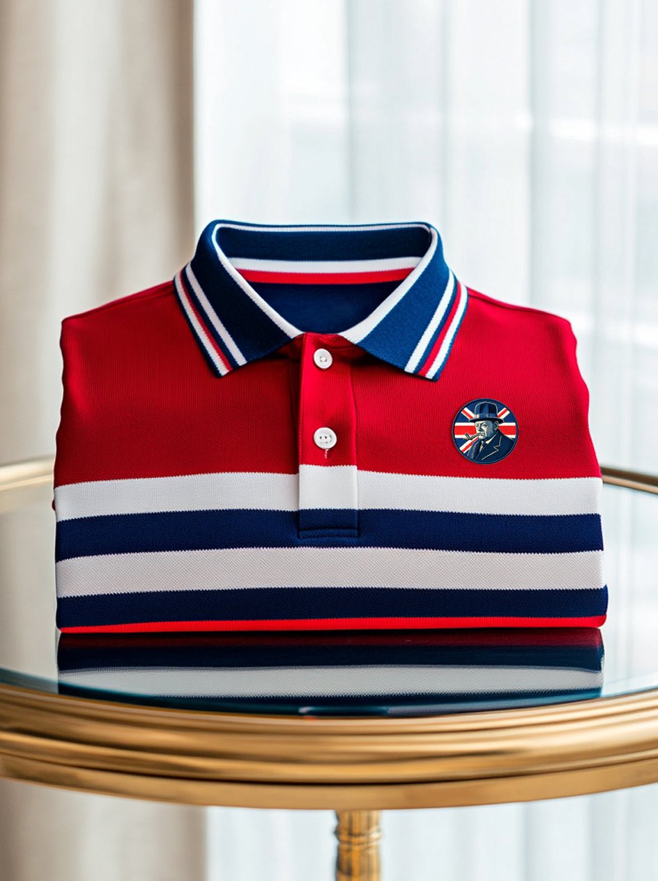 Camisa polo ejecutivo Union Jack casual Button de manga corta para hombre