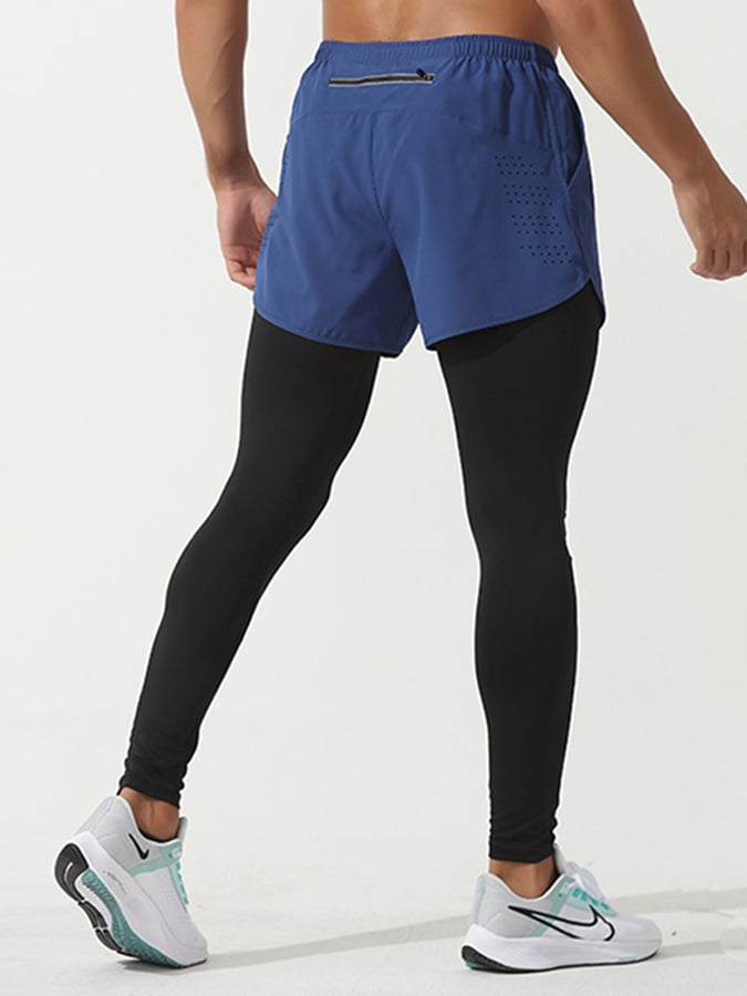Quick Dry Fake Two Piece Leggings para hombre
