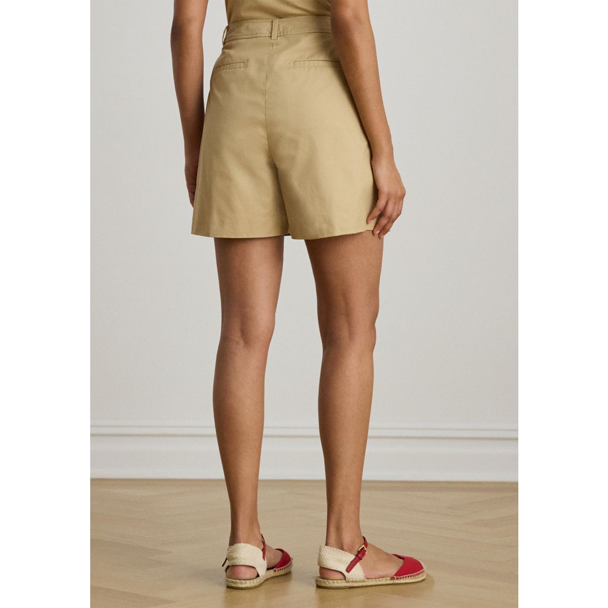 Women's Pleated Cotton Twill Wide-Leg Shorts - 2