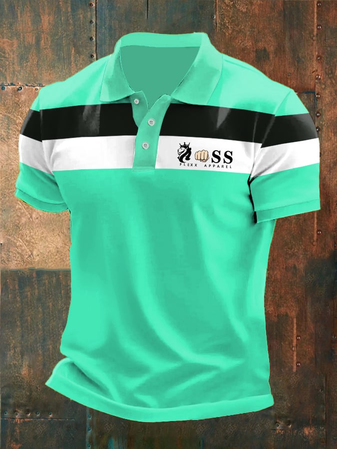 Camisa polo casual with contrast estampado para hombre