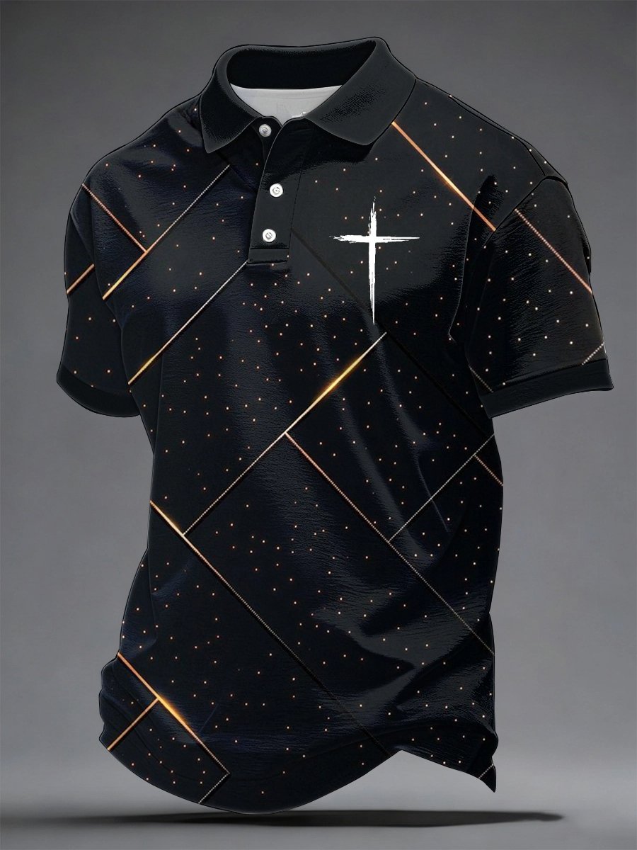 Camisa polo Faith Cross estampado para hombre