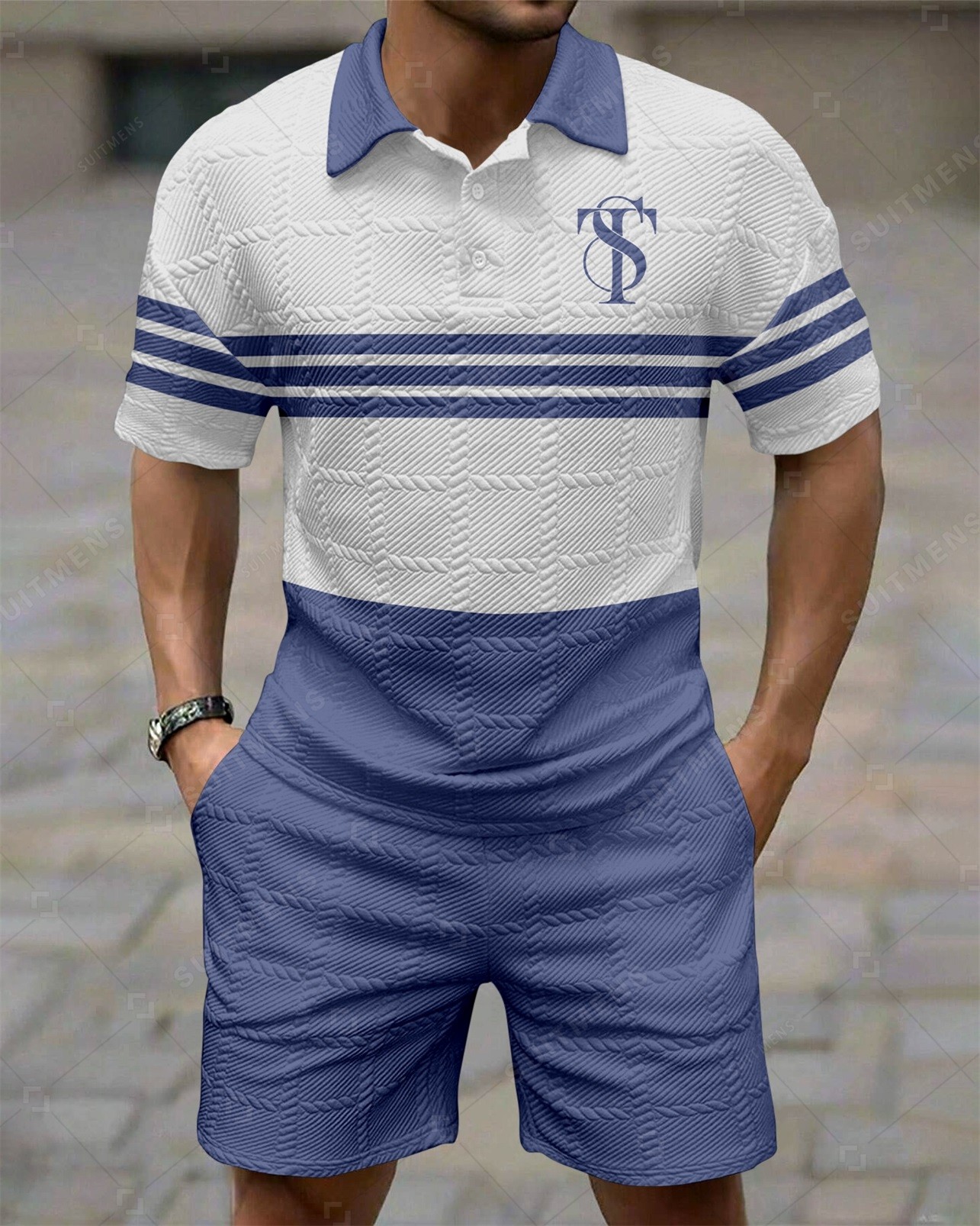 Camisa polo Simple Textured Summer Set 256 para hombre