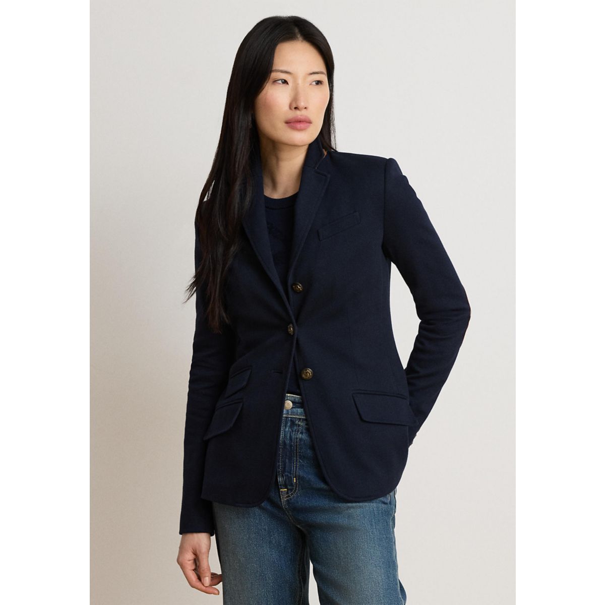 Cotton Herringbone Jacquard Blazer - 1