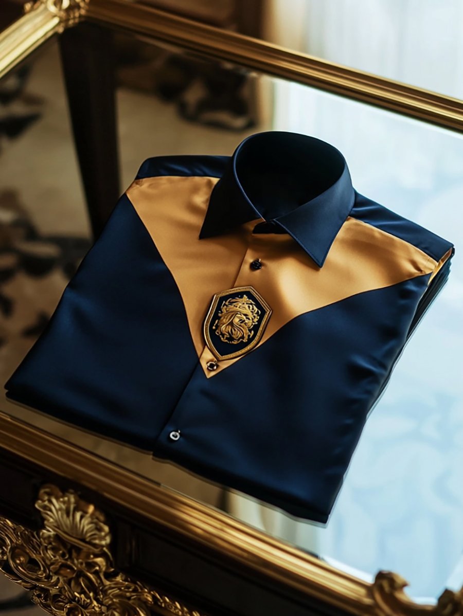 Camisa satén de lujo ejecutivo de manga larga para hombre