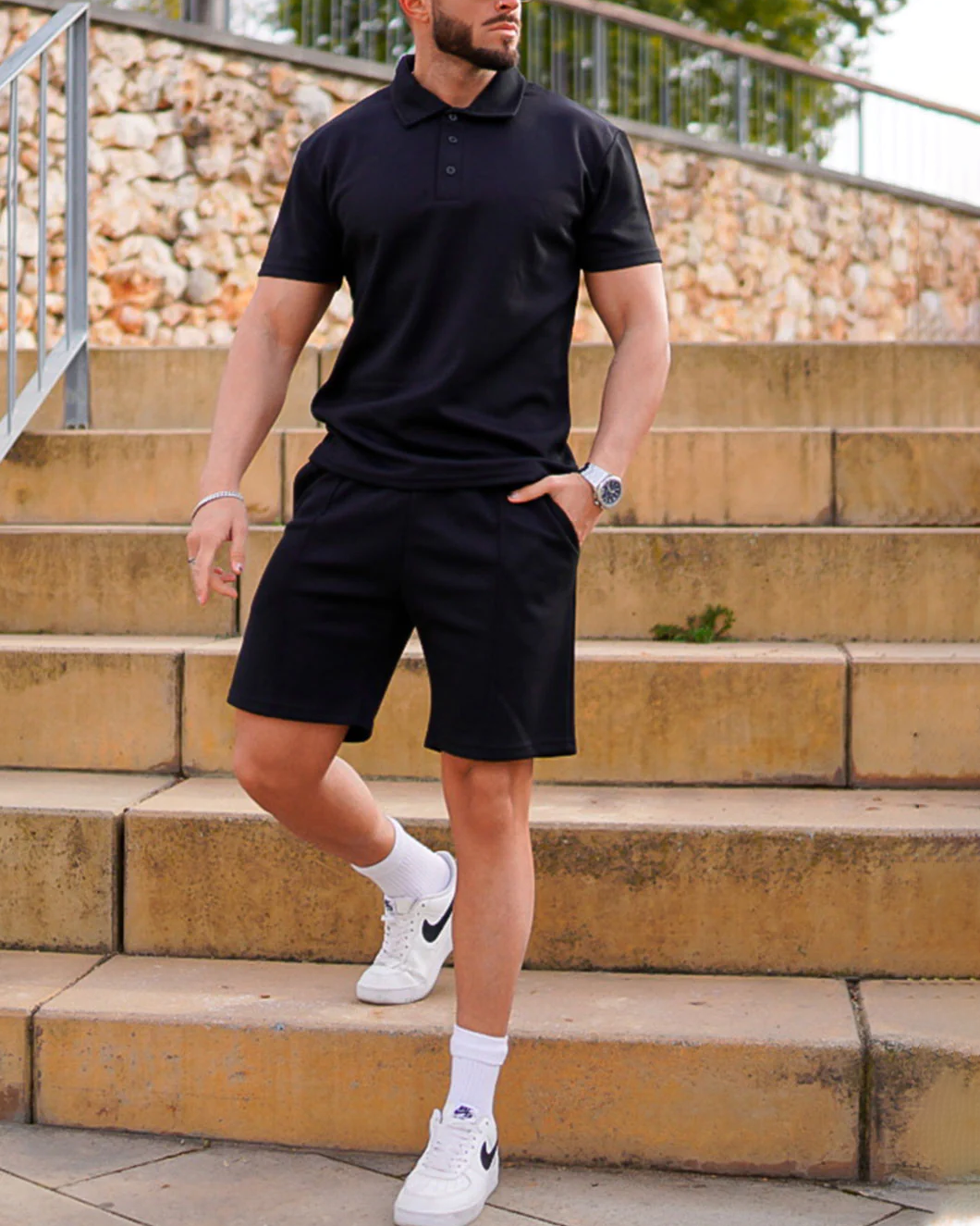 Suitmens Black Summer POLO Suit para hombre