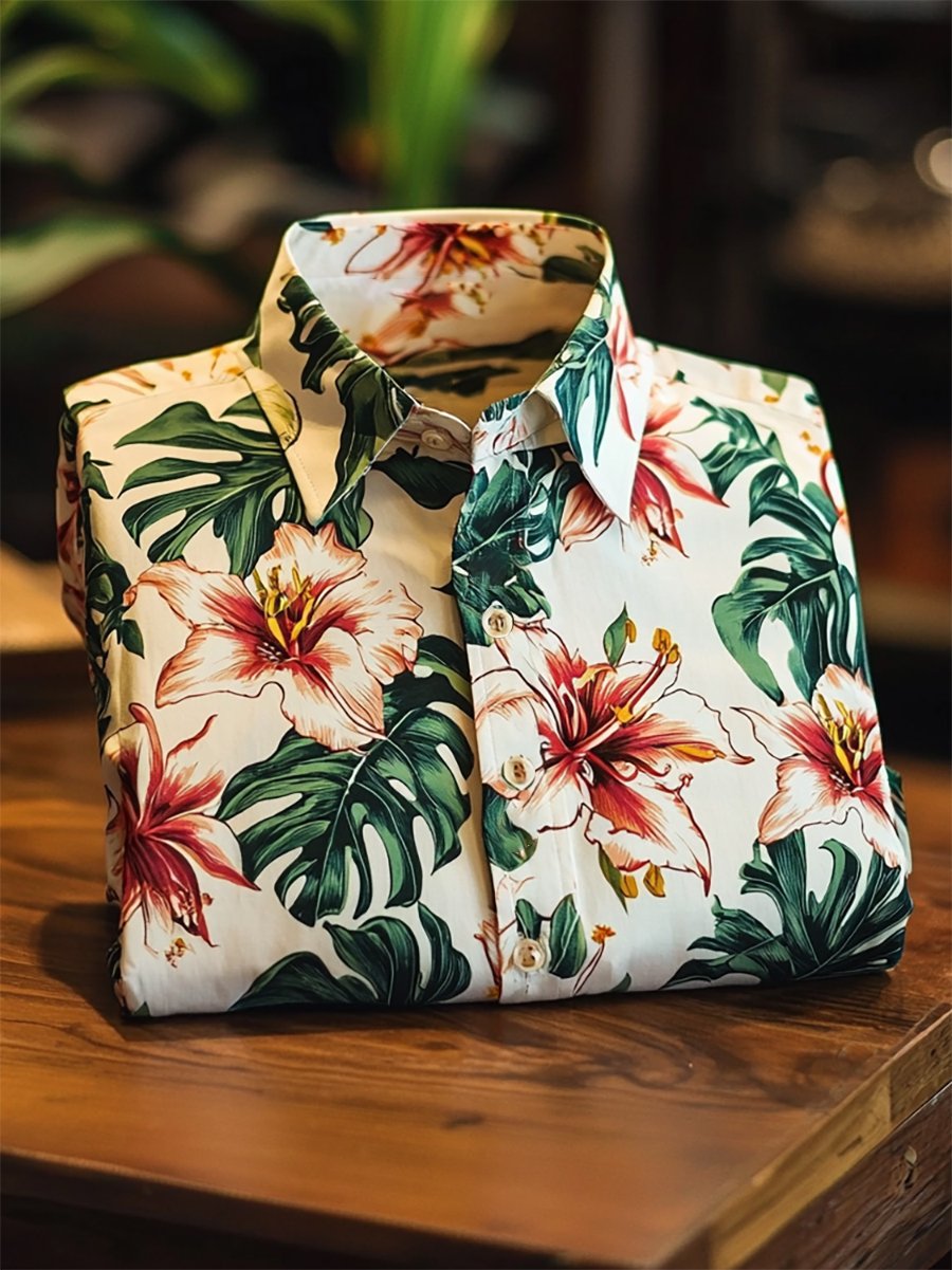 Camisa Resort casual floral Art de manga corta para hombre