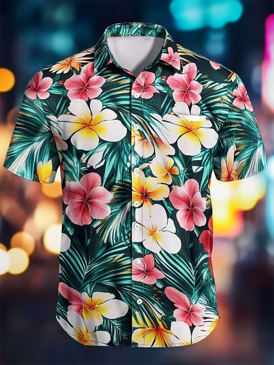 Camisa Resort casual floral Art de manga corta para hombre