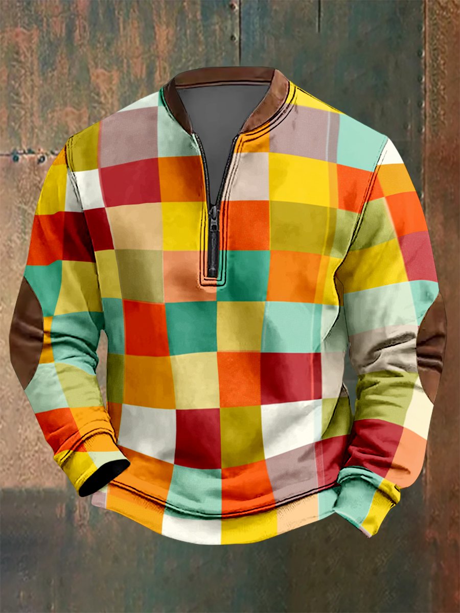 Sudadera vintage geométrico Style estampado para hombre