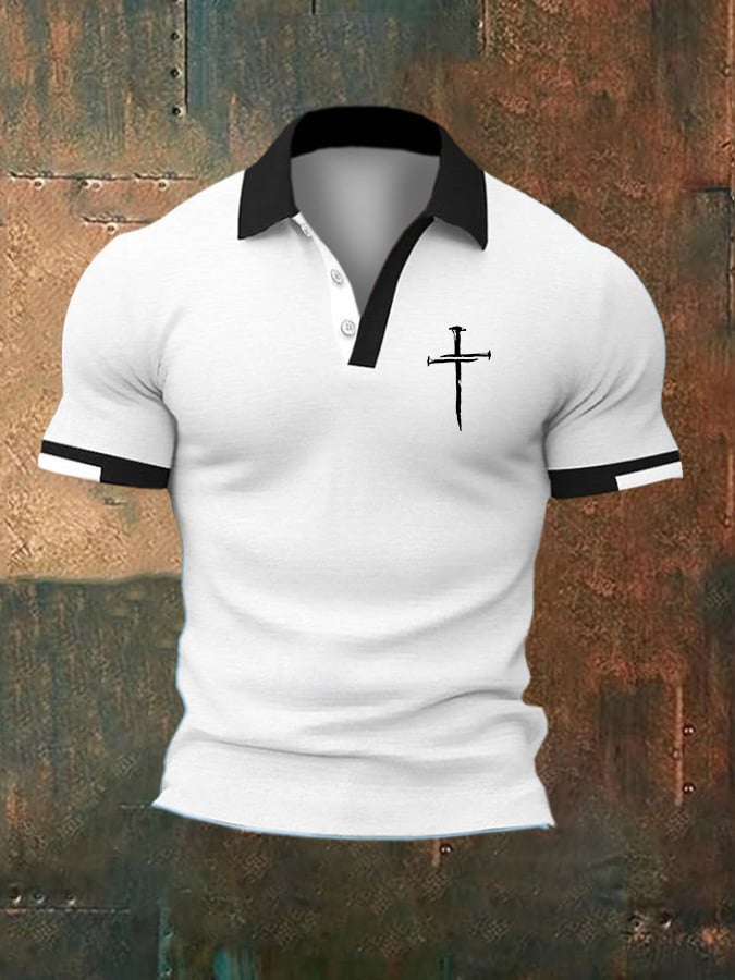 Casual Contrast Color Faith Polo para hombre