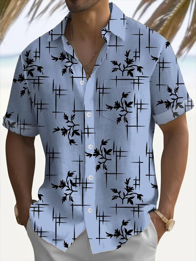Camisa estampado Resort casual para hombre