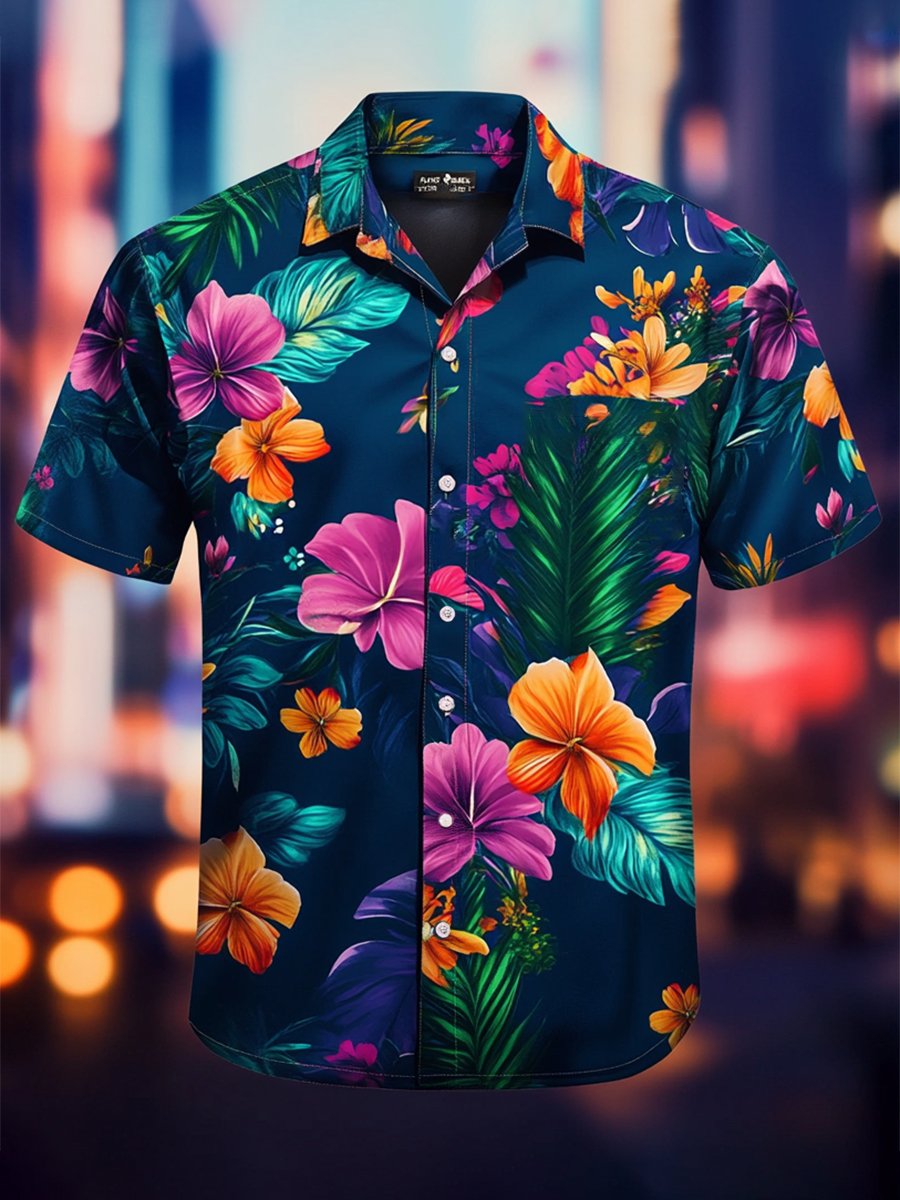 Camisa Resort casual floral Art de manga corta para hombre