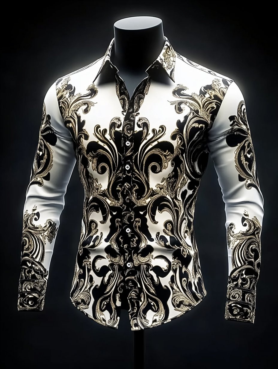 Camisa de lujo Gorgeous de manga larga para hombre