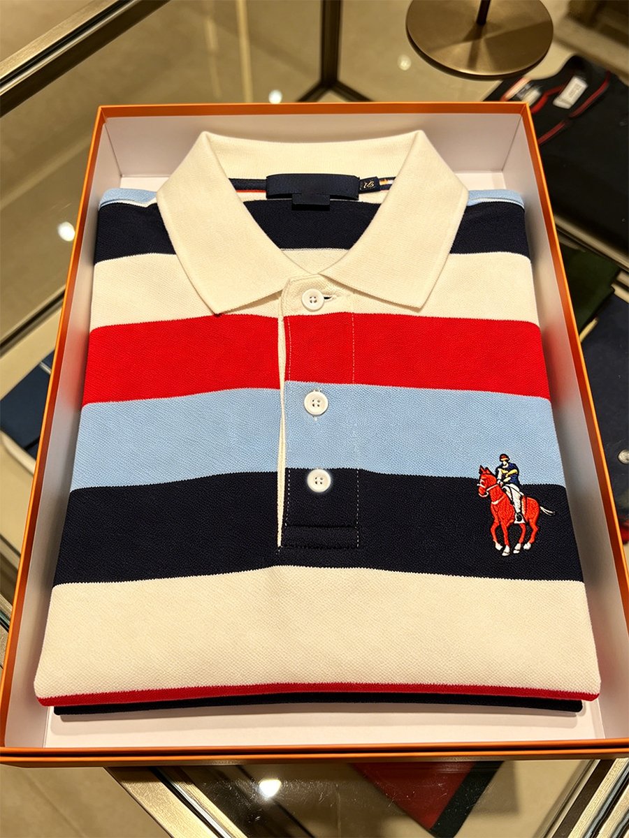 Camisa polo ejecutivo Horse Racing de manga corta para hombre