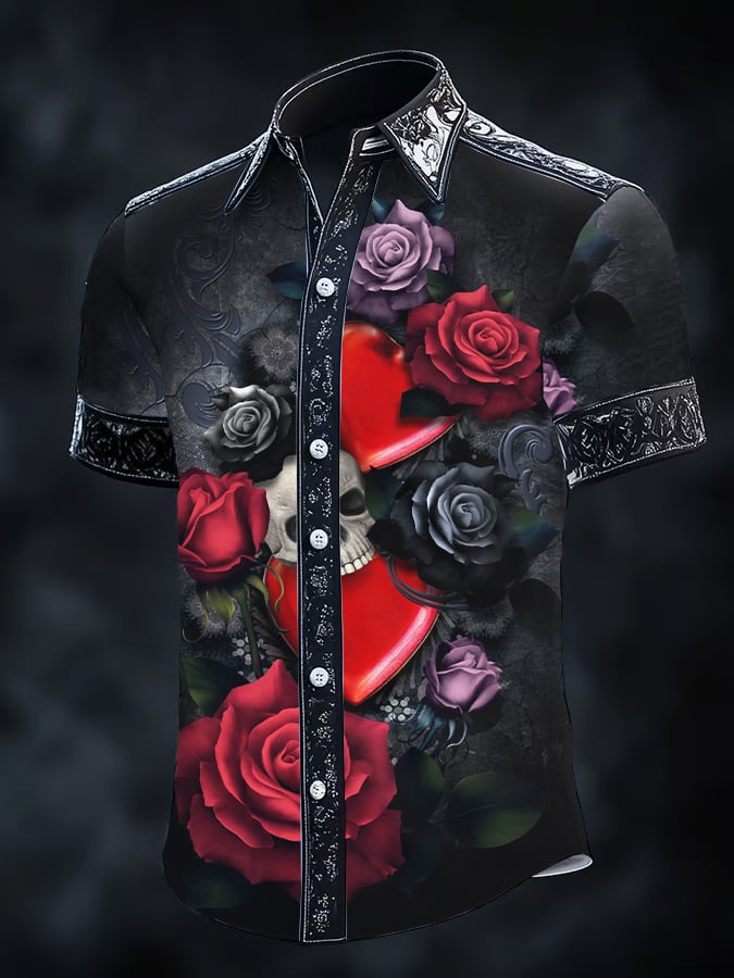 Camisa retro Gothic Dark para hombre
