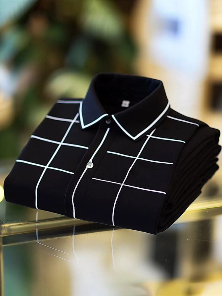 Camisa polo clásico ejecutivo Logo Button de manga corta para hombre