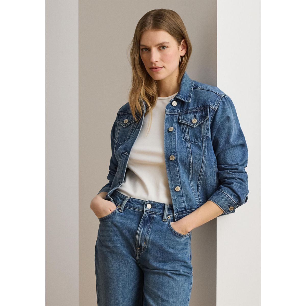 Women's Denim Trucker Jacket - 1