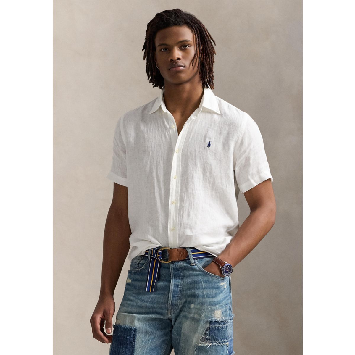 Classic Fit Linen Shirt - 6