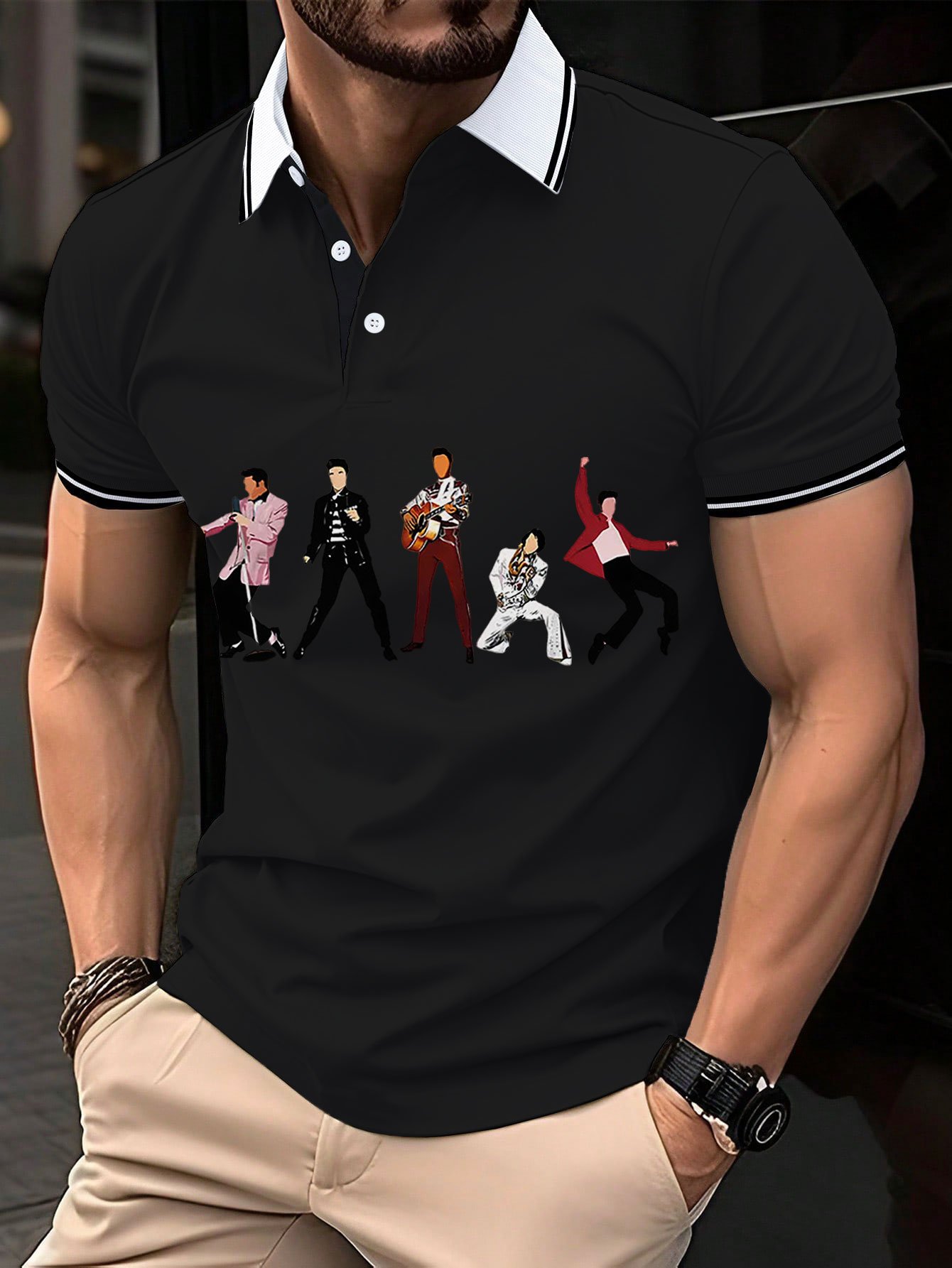 Camisa polo Rock Singer para hombre