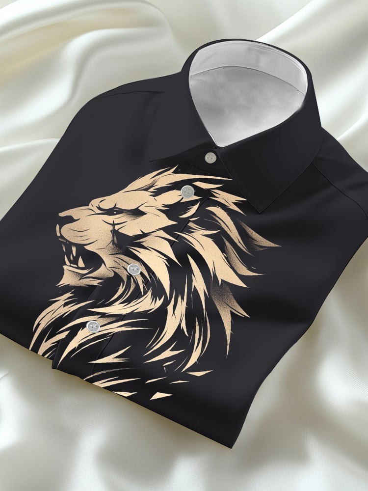 Camisa ejecutivo casual solapa de manga corta para hombre