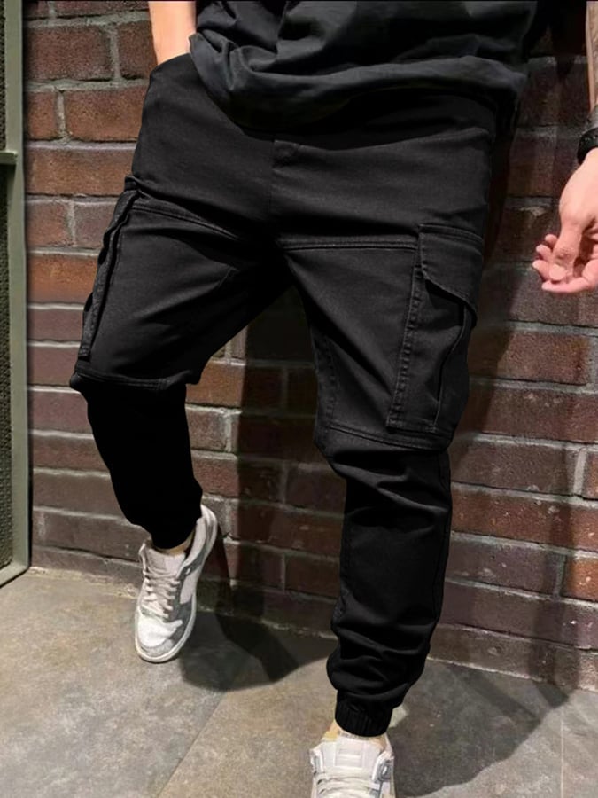 Pantalón para exterior Multi bolsillo holgado Straight Cargo casual