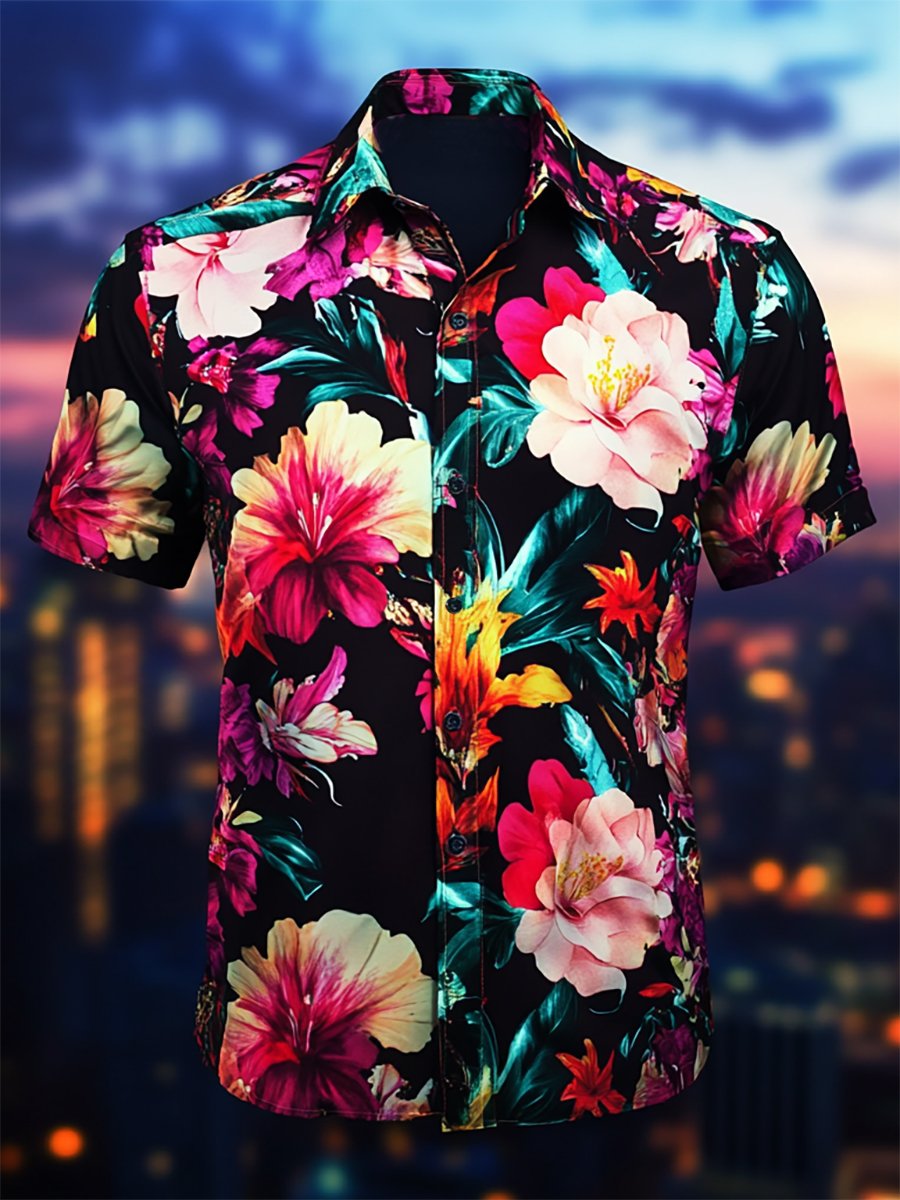 Camisa Resort casual floral Art de manga corta para hombre