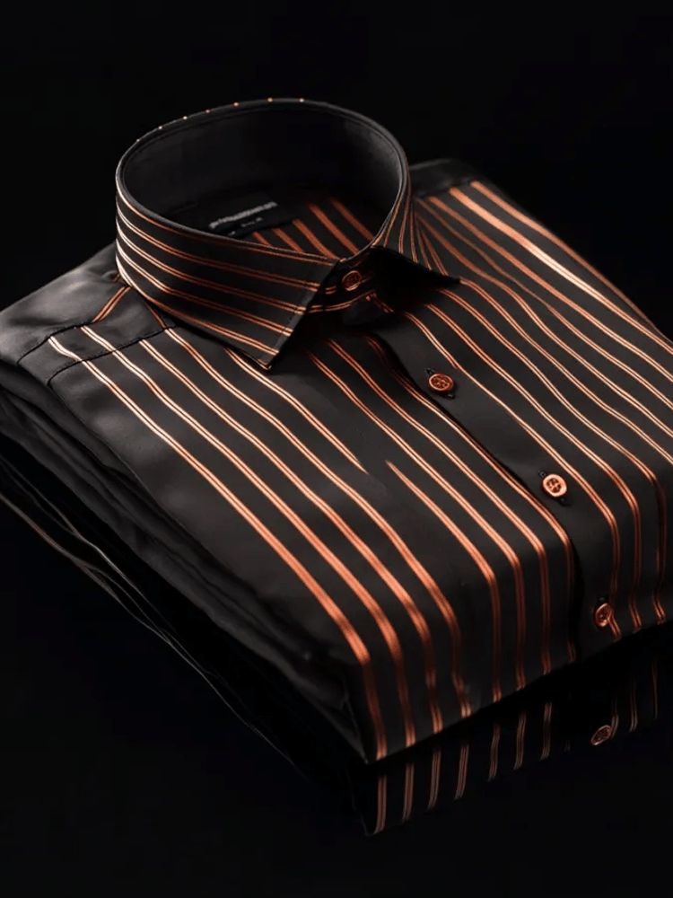 Camisa seda ejecutivo de lujo de manga larga para hombre