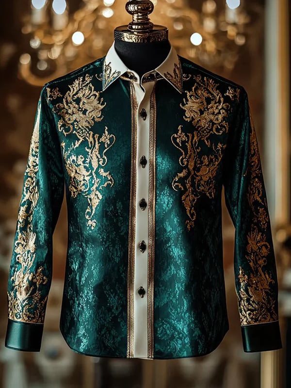 Camisa seda de lujo ejecutivo de manga larga para hombre