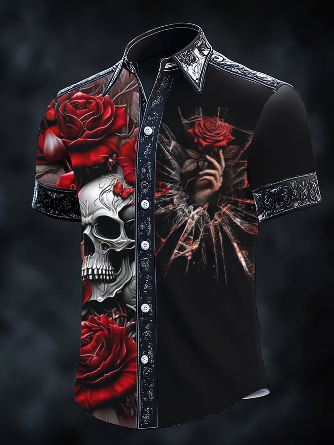 Camisa retro Gothic Dark para hombre