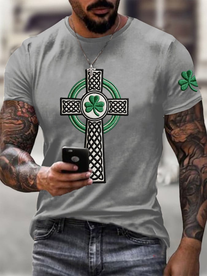 Camiseta St. Patrick's Day estampado Round Neck para hombre