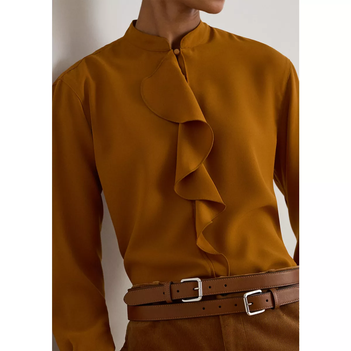 Petite Ruffle-Trimmed Georgette Tunic - 3