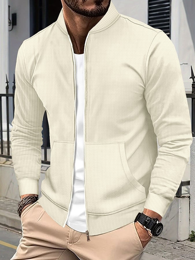 Chaqueta vintage Waffle Zip Comfort para hombre