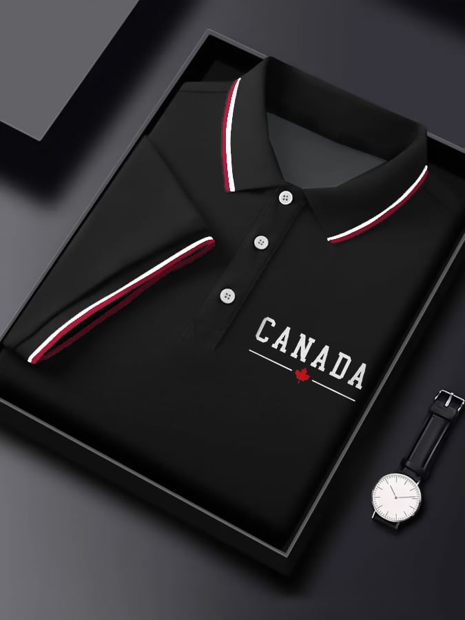 Casual Canadian Contrast Polo para hombre